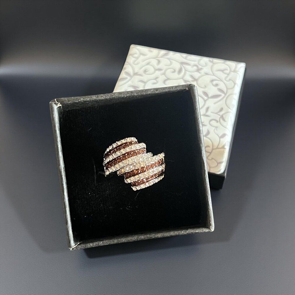 Gioelli | Chocolate Crystal | Cocktail Ring | Size 6